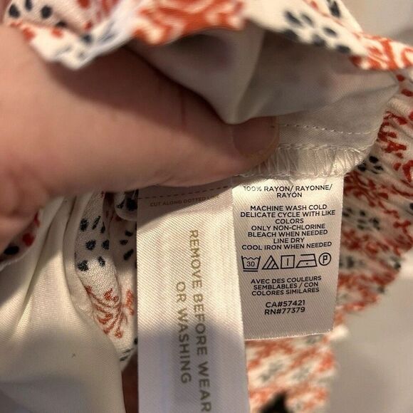 Ann Taylor Printed Wide Leg Palazzo Pants Women’s Size Medium Orange Beachy Boho - Picture 8 of 8